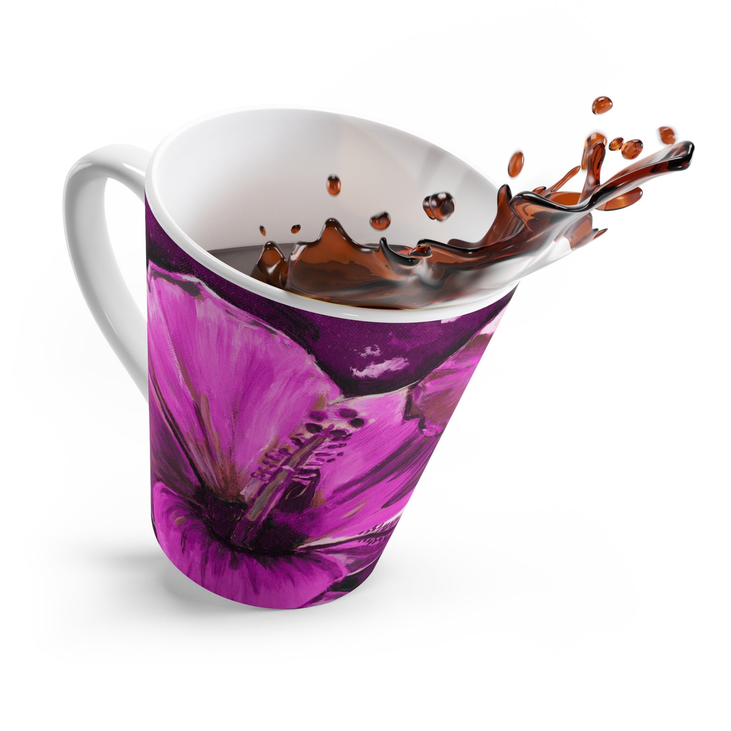 Pink Hibiscus Latte Mug