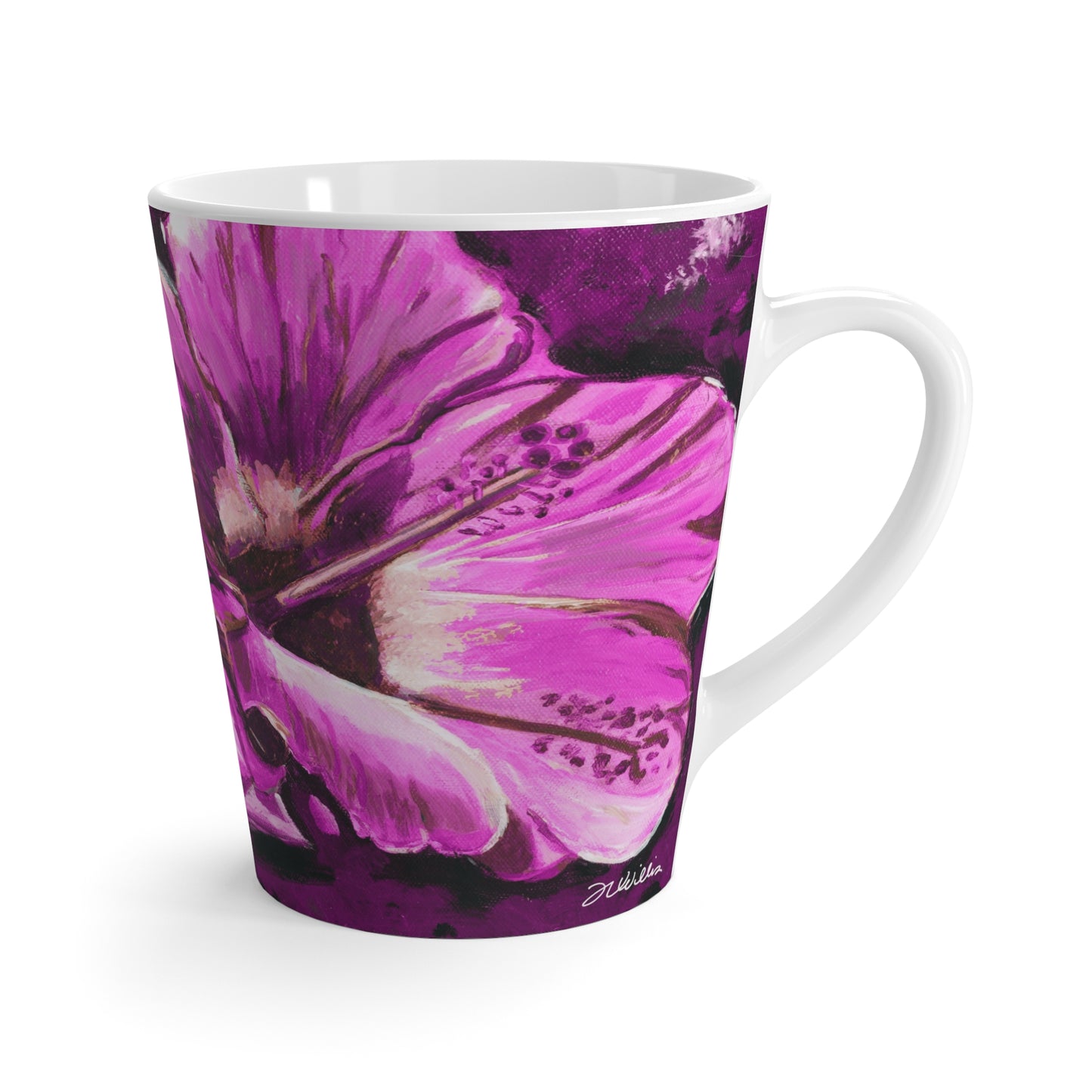 Pink Hibiscus Latte Mug