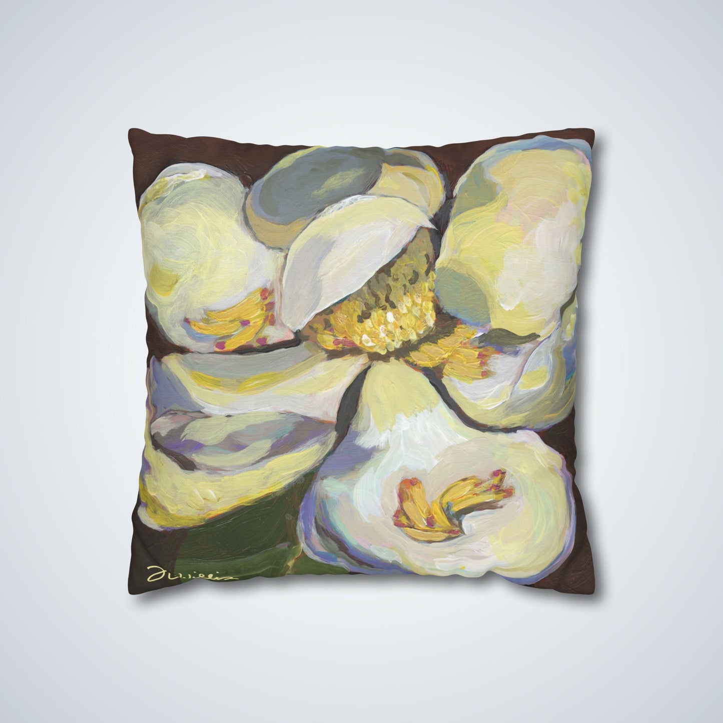 Magnolia 2 Square Poly Canvas Pillowcase