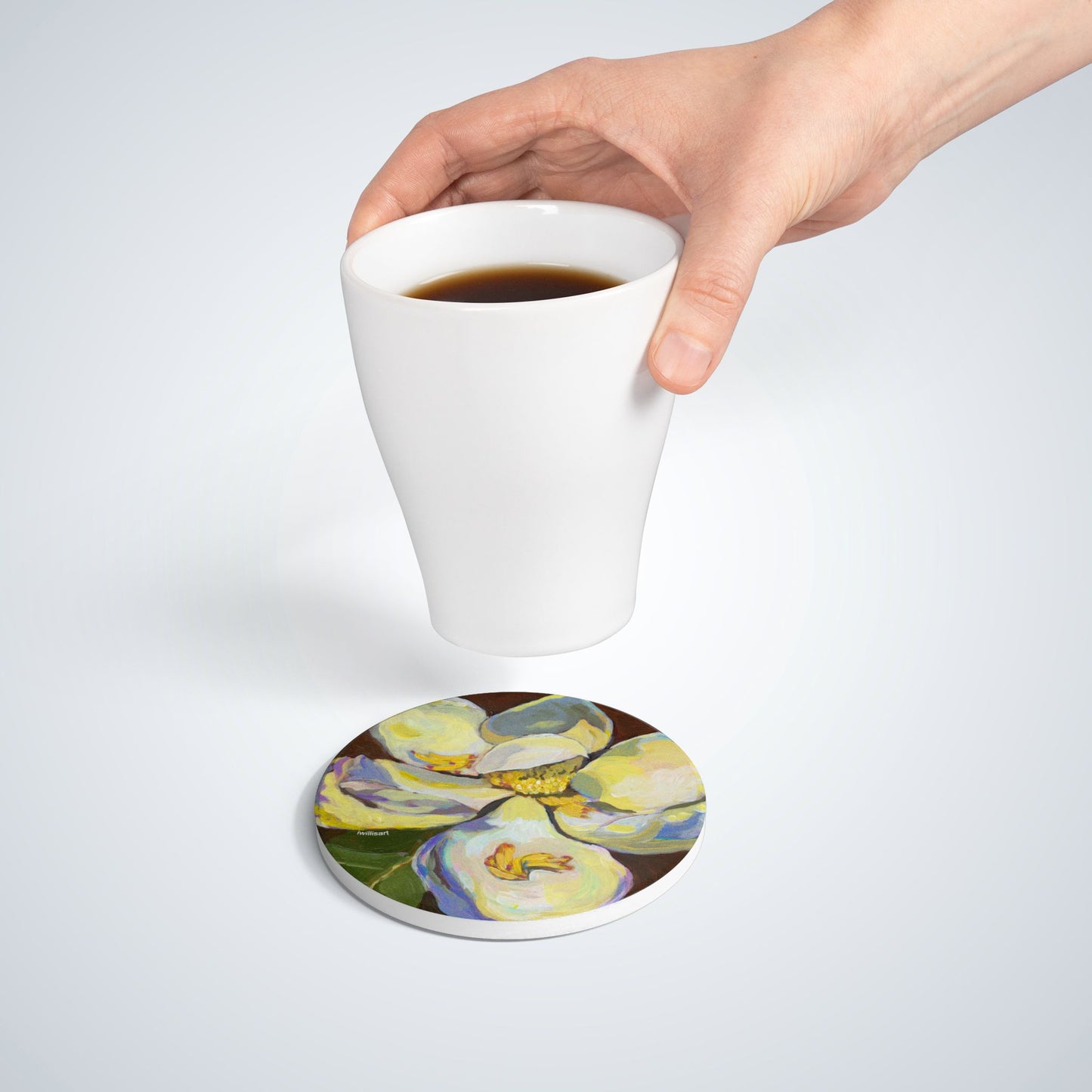 Magnolia 2 Ceramic Coaster