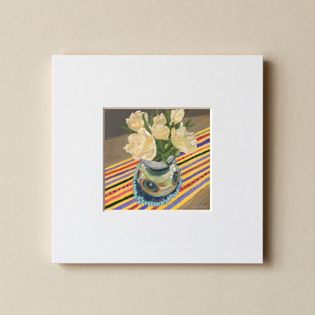 Tulips and Hebron Beads 12x12 Matted Print