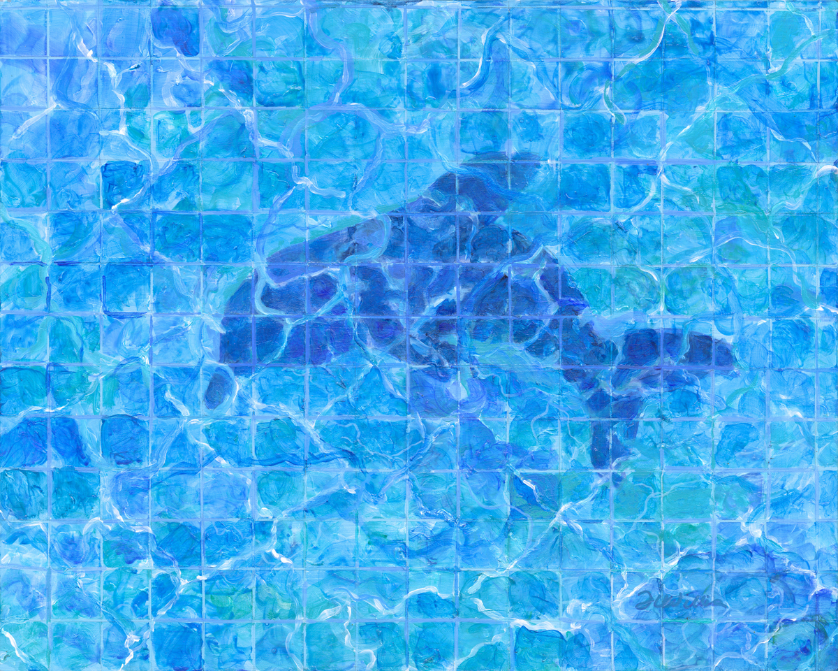 Dolphin in my Pool Original Painting