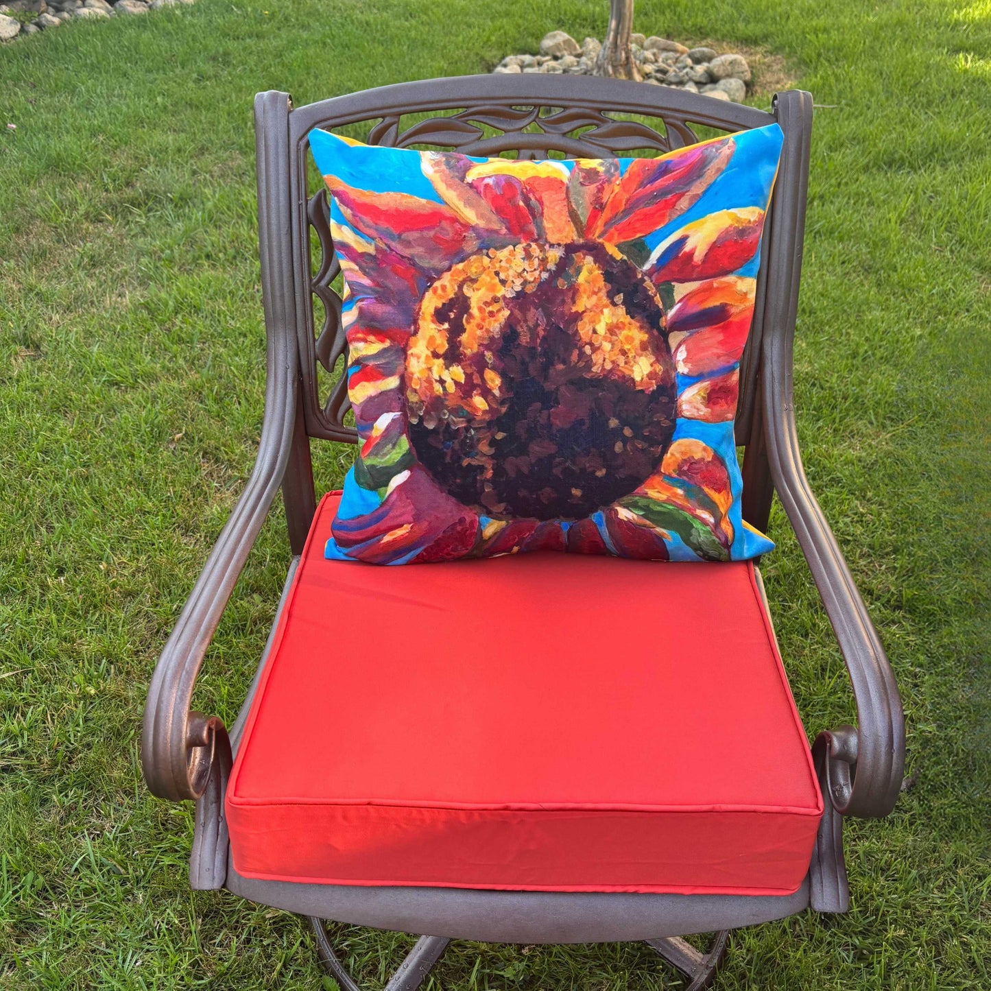 Sunflower Square Poly Canvas Pillowcase