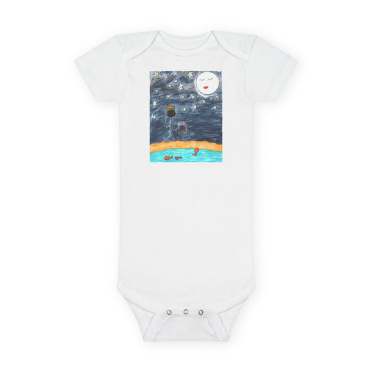 Baby Onesie - Sorel Kairé Collection Original Artwork, 100% Cotton, Lap Shoulder, Snap Closure