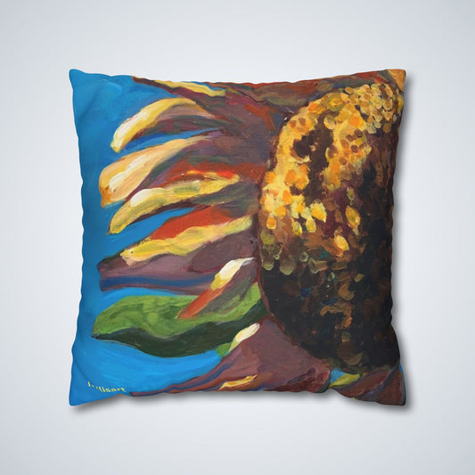 Demi Sunflower Square Poly Canvas Pillowcase