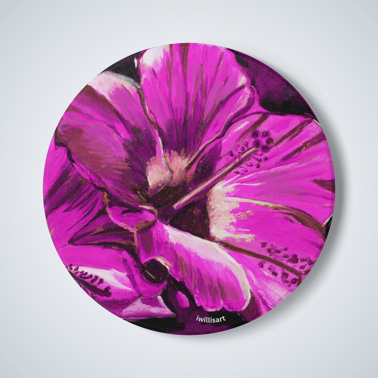 Pink Hibiscus Ceramic Coaster