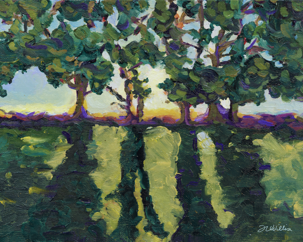 Sunset at Jessie's Grove Winery Original Painting