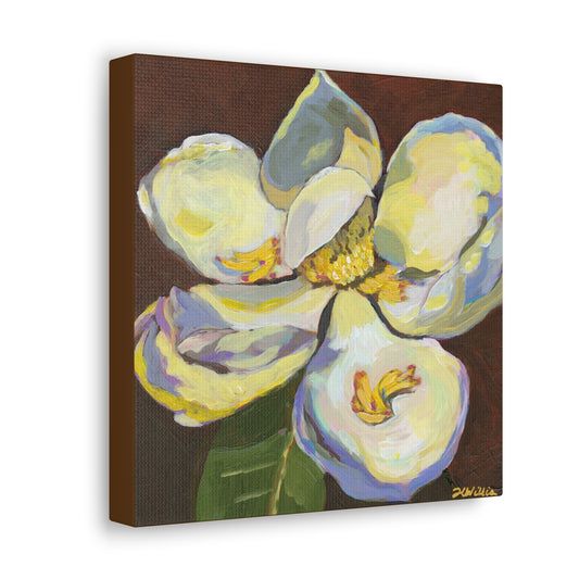 Magnolia2 Canvas Wrap with Coffee Border