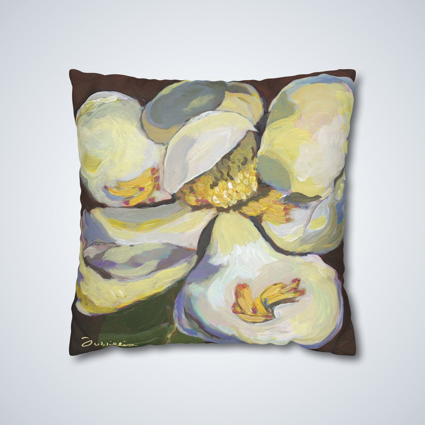 Magnolia 2 Square Poly Canvas Pillowcase