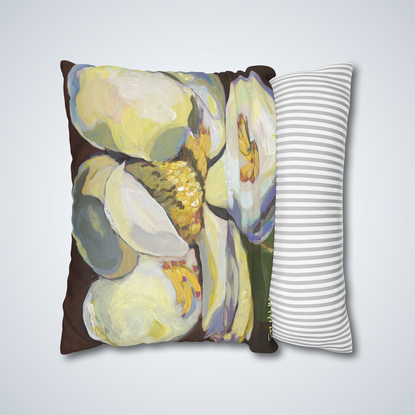 Magnolia 2 Square Poly Canvas Pillowcase