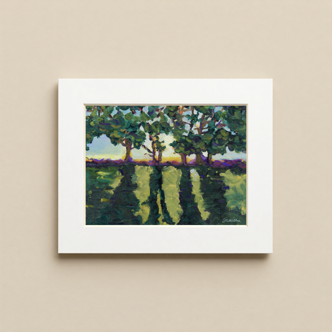 Sunset at Jessie's Grove Winery 10x8 Matted Print