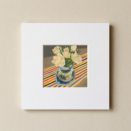 Tulips and Hebron Beads 12x12 Matted Print